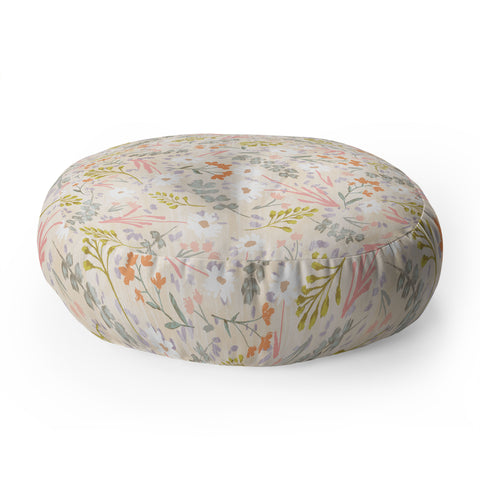 Schatzi Brown Mallory Floral Sand Floor Pillow Round