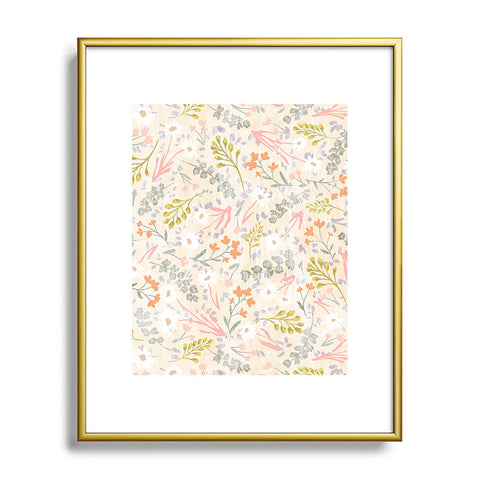Schatzi Brown Mallory Floral Sand Metal Framed Art Print