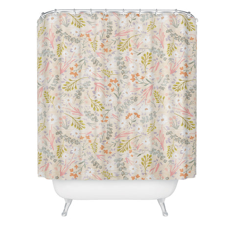 Schatzi Brown Mallory Floral Sand Shower Curtain