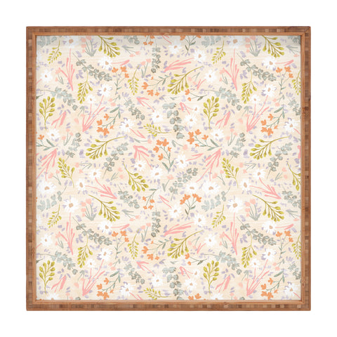 Schatzi Brown Mallory Floral Sand Square Tray