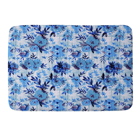 Schatzi Brown Marion Floral Blue Memory Foam Bath Mat