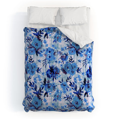 Schatzi Brown Marion Floral Blue Comforter