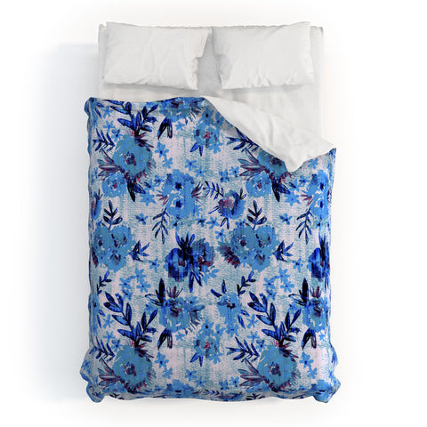 Schatzi Brown Marion Floral Blue Duvet Cover