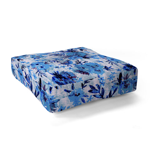 Schatzi Brown Marion Floral Blue Floor Pillow Square