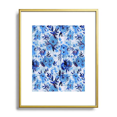 Schatzi Brown Marion Floral Blue Metal Framed Art Print