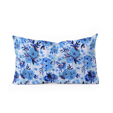 Schatzi Brown Marion Floral Blue Oblong Throw Pillow