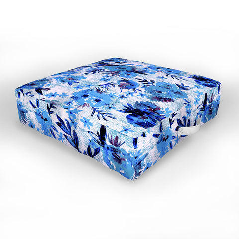 Schatzi Brown Marion Floral Blue Outdoor Floor Cushion