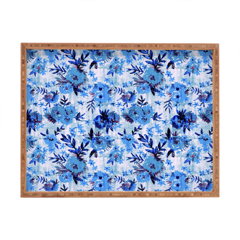 Schatzi Brown Marion Floral Blue Rectangular Tray