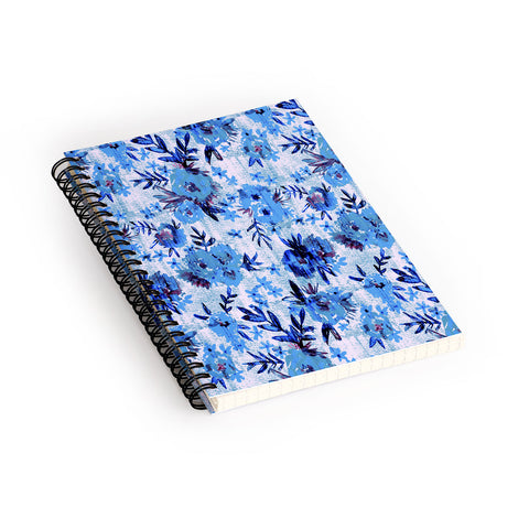 Schatzi Brown Marion Floral Blue Spiral Notebook