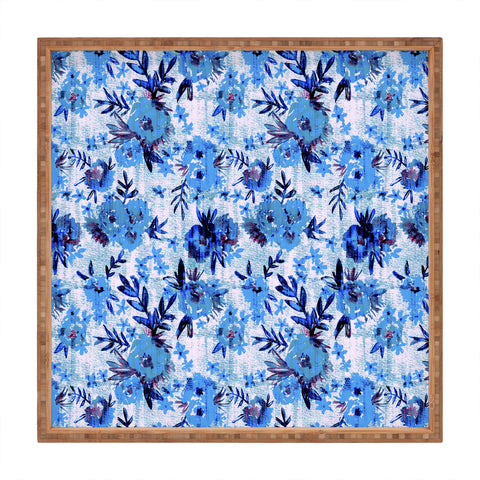 Schatzi Brown Marion Floral Blue Square Tray