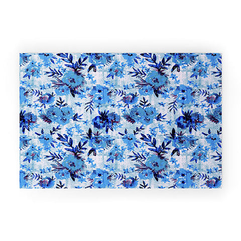 Schatzi Brown Marion Floral Blue Welcome Mat