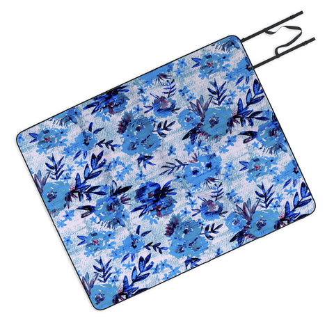 Schatzi Brown Marion Floral Blue Picnic Blanket