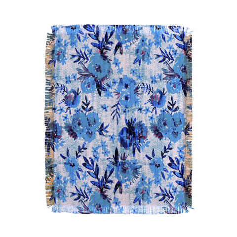 Schatzi Brown Marion Floral Blue Throw Blanket