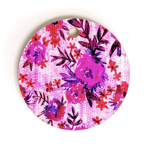 Schatzi Brown Marion Floral Red Cutting Board Round