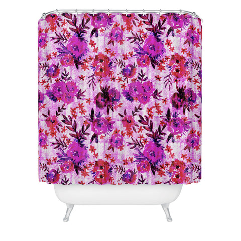 Schatzi Brown Marion Floral Red Shower Curtain