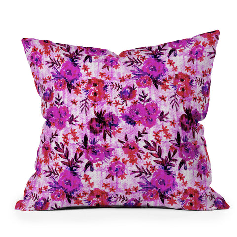 Schatzi Brown Marion Floral Red Throw Pillow