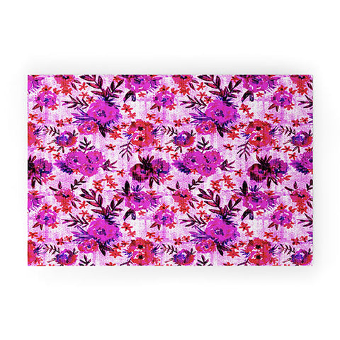 Schatzi Brown Marion Floral Red Welcome Mat