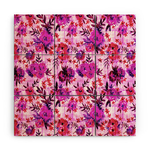 Schatzi Brown Marion Floral Red Wood Wall Mural