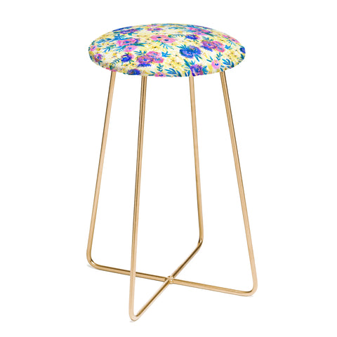 Schatzi Brown Marion Floral Yellow Counter Stool