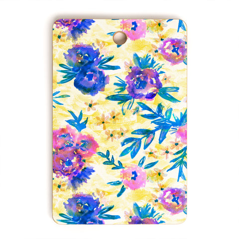 Schatzi Brown Marion Floral Yellow Cutting Board Rectangle