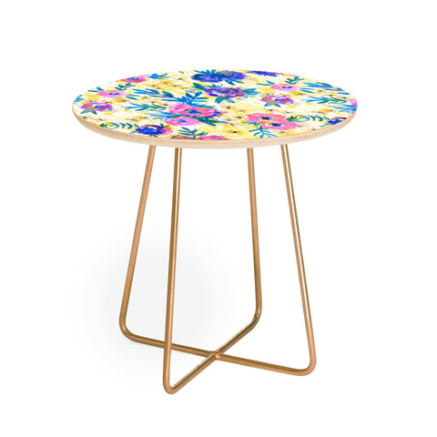 Schatzi Brown Marion Floral Yellow Round Side Table