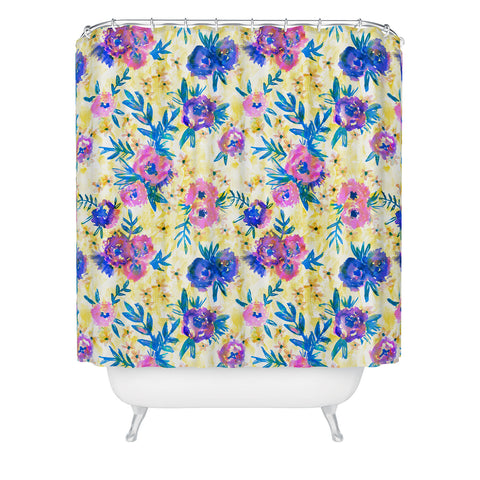 Schatzi Brown Marion Floral Yellow Shower Curtain