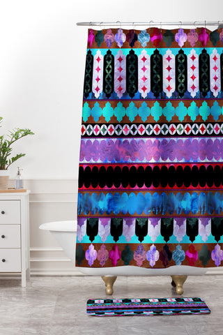 Schatzi Brown Marrakech Market Bohomix Shower Curtain And Mat