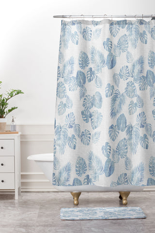Schatzi Brown Maui Luau Chambray Shower Curtain And Mat
