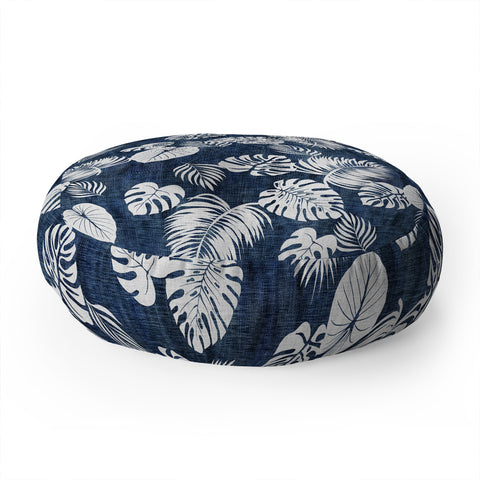 Schatzi Brown Maui Luau Denim Floor Pillow Round