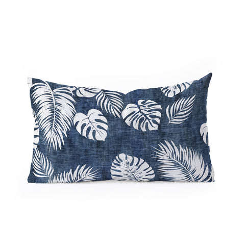 Schatzi Brown Maui Luau Denim Oblong Throw Pillow