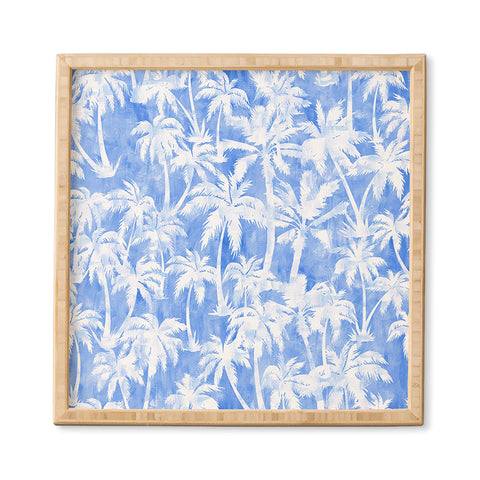 Schatzi Brown Maui Palm 2 Light Blue Framed Wall Art
