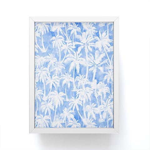 Schatzi Brown Maui Palm 2 Light Blue Framed Mini Art Print