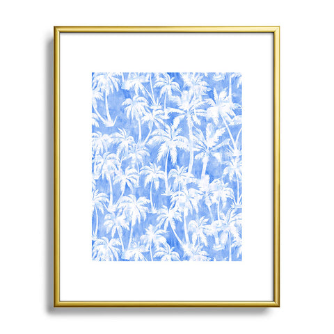 Schatzi Brown Maui Palm 2 Light Blue Metal Framed Art Print