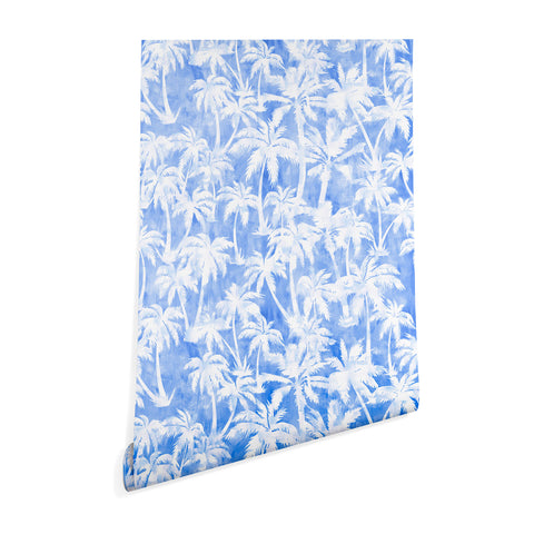Schatzi Brown Maui Palm 2 Light Blue Wallpaper