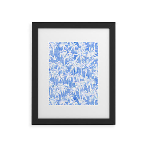 Schatzi Brown Maui Palm 2 Light Blue Framed Art Print