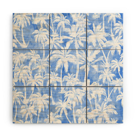 Schatzi Brown Maui Palm 2 Light Blue Wood Wall Mural