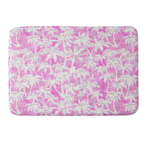 Schatzi Brown Maui Palm 2 Pink Memory Foam Bath Mat