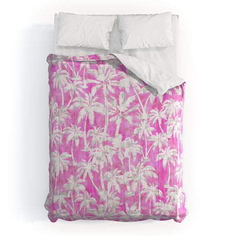 Schatzi Brown Maui Palm 2 Pink Comforter