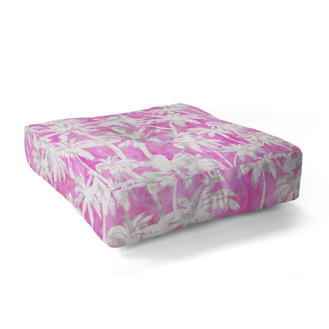 Schatzi Brown Maui Palm 2 Pink Floor Pillow Square