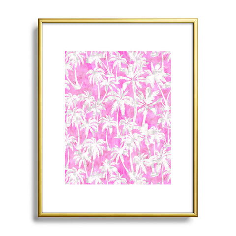 Schatzi Brown Maui Palm 2 Pink Metal Framed Art Print