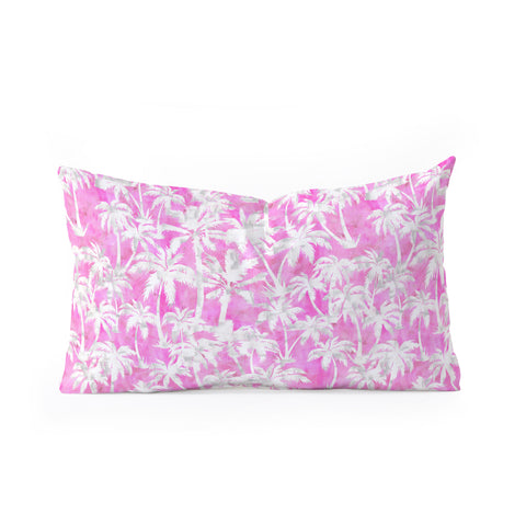 Schatzi Brown Maui Palm 2 Pink Oblong Throw Pillow