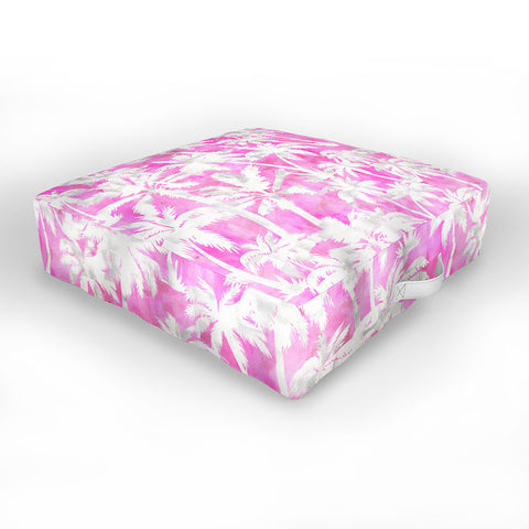 Schatzi Brown Maui Palm 2 Pink Outdoor Floor Cushion