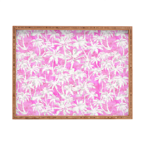 Schatzi Brown Maui Palm 2 Pink Rectangular Tray