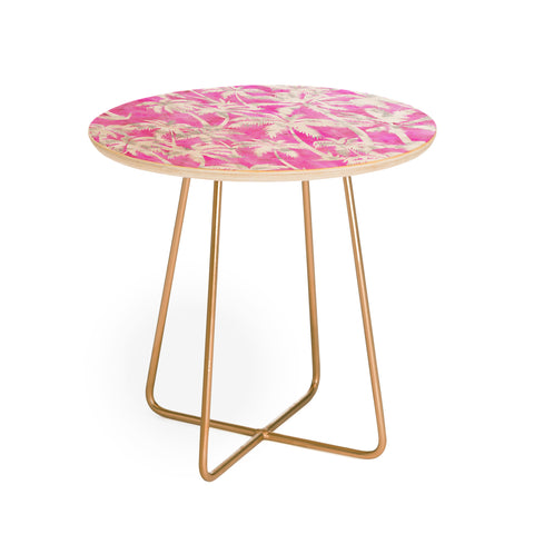 Schatzi Brown Maui Palm 2 Pink Round Side Table