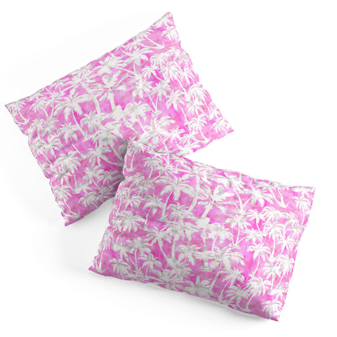 Schatzi Brown Maui Palm 2 Pink Pillow Shams