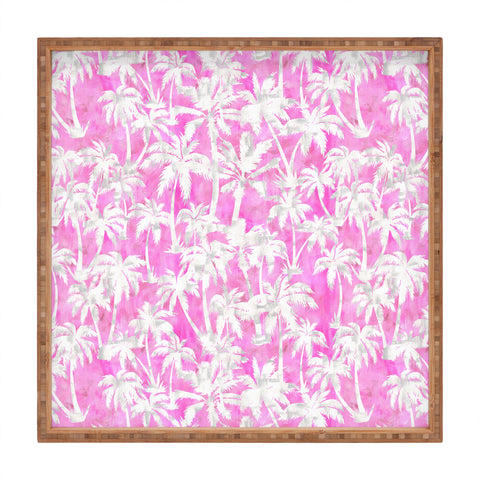 Schatzi Brown Maui Palm 2 Pink Square Tray