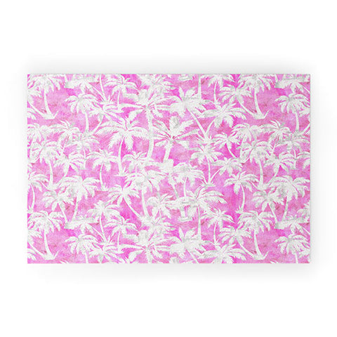 Schatzi Brown Maui Palm 2 Pink Welcome Mat