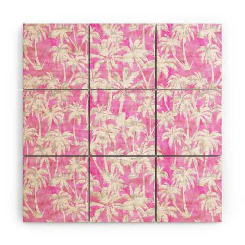 Schatzi Brown Maui Palm 2 Pink Wood Wall Mural