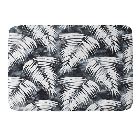 Schatzi Brown Maui Palm Black and White Memory Foam Bath Mat