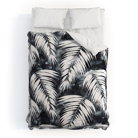Schatzi Brown Maui Palm Black and White Comforter